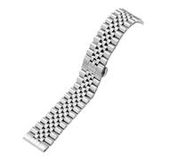 KAXSFE Bracelet de montre à cinq perles en acier inoxydable 316L, 20 mm et 22, solide, boucle papillon, universel, accessoires(Silver,20mm)