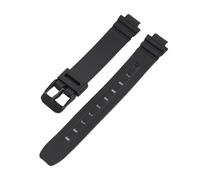 KAXSFE Bracelet de montre compatible avec Casio LA-20WH, en résine TPU noire, bracelet de sport for femme, étanche, en silicone, acier inoxydable, boucle ardillon, 10 mm(Black02)