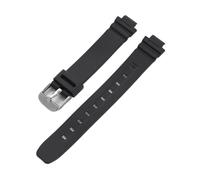KAXSFE Bracelet de montre compatible avec Casio LA-20WH, en résine TPU noire, bracelet de sport for femme, étanche, en silicone, acier inoxydable, boucle ardillon, 10 mm(Black01)