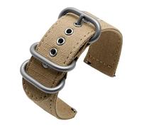 KAXSFE Bracelet de montre compatible avec Citizen BM8475 Eco-Drive, compatible avec Casio PRG-600YB/PRG-650, bracelet en toile nylon 18 mm, 20 mm, 22 mm, 24 mm(N39-03 khaki steel,18mm)