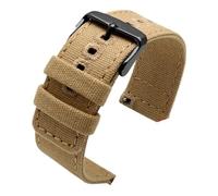 KAXSFE Bracelet de montre compatible avec Citizen BM8475 Eco-Drive, compatible avec Casio PRG-600YB/PRG-650, bracelet en toile nylon 18 mm, 20 mm, 22 mm, 24 mm(F19-01 khaki Black,20mm)