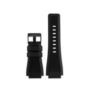 KAXSFE Bracelet de montre en caoutchouc for homme compatible avec Bell & Ross BR01 BR03 24 mm Sports de plein air BR Bracelet de montre en silicone étanche Accessoires(B Black black)