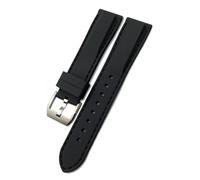 KAXSFE Bracelet de montre en caoutchouc naturel 19 mm, 20, 21, 22, compatible avec les montres IWC Big Pilot, Spitfire, Portofino, Mark 18, bracelet silicone souple(Black black,20MM_NO LOGO)