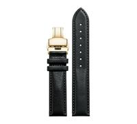 KAXSFE Bracelet de montre en cuir même largeur, compatible avec Longines, Tissot et FIYTA, Fossil(Antique Black,14x14mm)