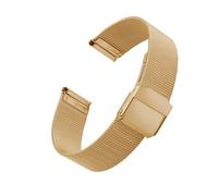 KAXSFE Bracelet de montre en maille milanaise en acier inoxydable 6 mm, 8 mm, 10 mm, 12 mm, 14 mm, 16 mm, 18 mm, boucle de sécurité, bracelet tendance for femme(B Golden,8mm)