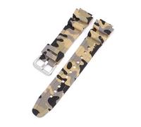 KAXSFE Bracelet de montre en silicone camouflage 18 mm compatible avec Casio G-Shock AQ-S810W AE-1000W AE-1200/1300 SGW-300 W-215 F-108(Khaki silver)