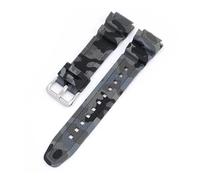 KAXSFE Bracelet de montre en silicone camouflage 18 mm compatible avec Casio G-Shock AQ-S810W AE-1000W AE-1200/1300 SGW-300 W-215 F-108(Grey silver)