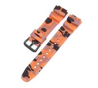 KAXSFE Bracelet de montre en silicone camouflage 18 mm compatible avec Casio G-Shock AQ-S810W AE-1000W AE-1200/1300 SGW-300 W-215 F-108(Orange black)