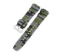 KAXSFE Bracelet de montre en silicone camouflage 18 mm compatible avec Casio G-Shock AQ-S810W AE-1000W AE-1200/1300 SGW-300 W-215 F-108(Army Green silver)
