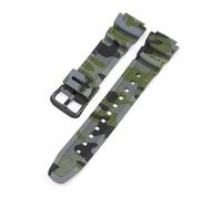 KAXSFE Bracelet de montre en silicone camouflage 18 mm compatible avec Casio G-Shock AQ-S810W AE-1000W AE-1200/1300 SGW-300 W-215 F-108(Army Green black)
