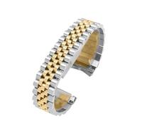 KAXSFE Bracelet de montre sport 13 mm, 17 mm, 20 mm, 21 mm, compatible avec Rolex DATEJUST, DAY-DATE, OYSTERPERTUAL DATE, hommes et femmes, bracelet en acier(Silver gold-5,20mm)