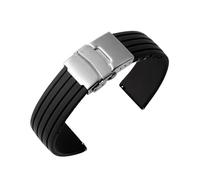 KAXSFE Bracelet de montre sport étanche en silicone souple avec boucle déployante, 18 mm, 20, 22, 24, accessoires(Black,20mm)