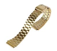 KAXSFE Bracelet de montre vintage en acier inoxydable, compatible avec Casio F91W F84 F105 F108 A158/A168 AE1200/1300, bracelet universel doré for homme(Gold)