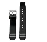KAXSFE Bracelet en caoutchouc et résine compatible avec Casio LRW-250H 200 LX-500H for femme, bracelet de montre convexe blanc brillant et rose, bracelet en silicone étanche de 12 mm(Black01)