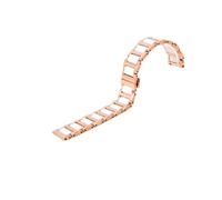 KAXSFE Bracelet en céramique for montres acier inoxydable, 14 mm, 16, 18, 20, 22, à dégagement rapide, universel, for hommes et femmes(Rose gold-White,16mm)