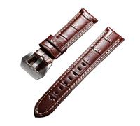 KAXSFE Bracelet en cuir de veau flammé, accessoire montre compatible avec Panerai for Seiko, bracelet for homme(Dark Brown,26mm)