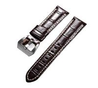 KAXSFE Bracelet en cuir de veau flammé, accessoire montre compatible avec Panerai for Seiko, bracelet for homme(Brown,26mm)