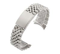 KAXSFE Bracelet en métal à extrémité incurvée compatible avec les bracelets de montre Rolex DATEJUST for hommes, en acier inoxydable massif, accessoires(Silver,21mm)