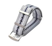 KAXSFE Bracelet en nylon 20 mm 22 mm compatible avec Swatch, compatible avec Blancpain Fifty Fathoms Five Oceans, bracelet en toile tissée compatible avec Omega MoonSwatch Seiko(Grey white blue,22mm)