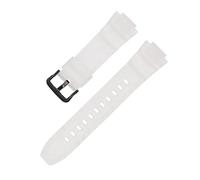 KAXSFE Bracelet en résine compatible avec les montres Casio MCW-100H/110H/W-S220/HDD-S100 WV-200/AE-2000/2100, bracelet de sport étanche en silicone TPU(Half transparent B)