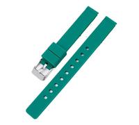KAXSFE Bracelet en silicone 12 mm compatible avec les montres Casio LQ-139 LQ-130/140, bracelet de montre en caoutchouc souple et ultra-fin for femmes, bracelet universel(Dark Green 01)