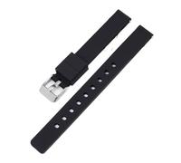 KAXSFE Bracelet en silicone 12 mm compatible avec les montres Casio LQ-139 LQ-130/140, bracelet de montre en caoutchouc souple et ultra-fin for femmes, bracelet universel(Black 01)