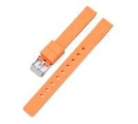 KAXSFE Bracelet en silicone 12 mm compatible avec les montres Casio LQ-139 LQ-130/140, bracelet de montre en caoutchouc souple et ultra-fin for femmes, bracelet universel(Orange 01)