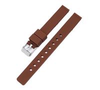KAXSFE Bracelet en silicone 12 mm compatible avec les montres Casio LQ-139 LQ-130/140, bracelet de montre en caoutchouc souple et ultra-fin for femmes, bracelet universel(Brown 01)