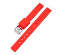 KAXSFE Bracelet en silicone 12 mm compatible avec les montres Casio LQ-139 LQ-130/140, bracelet de montre en caoutchouc souple et ultra-fin for femmes, bracelet universel(Red 01)