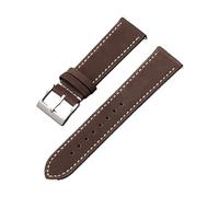 KAXSFE Bracelet vintage en cuir de vache givré 20 mm 22 for montre Seiko, compatible avec les bracelets Omega veau souple, coutures marron rétro(Dark Brown,22mm)