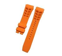 KAXSFE Compatible avec le bracelet de montre en silicone Richard Mille interface saillante, 21 mm large, 25, à oreille brute(Orange,25mm silver buckle)