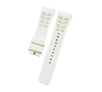 KAXSFE Compatible avec le bracelet de montre en silicone Richard Mille interface saillante, 21 mm large, 25, à oreille brute(White,25mm No buckle)