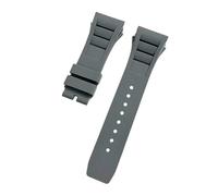 KAXSFE Compatible avec les bracelets de montre étanches Richard Mille RM055 et RM011, bracelet de montre en caoutchouc souple et confortable, à ouverture convexe de 25 mm(Grey,25mm silver buckle)