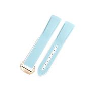 KAXSFE Compatible avec les bracelets de montre Omega Joint Name Swatch Planet Series, motif tissé, interface arc, boucle déployante en acier inoxydable, remplacement des bracelets en silicone(Blue whi