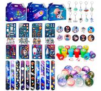 Kaxulvoblig Cadeaux Anniversaire Espace,70pcs Cadeau Anniversaire Astronaute Inclu Sachet L'Espace d'Anniversaire,Bracelet Slap & Autocollants Spatiaux Tampon etc Outer Espace Partie Fournitures