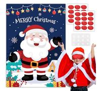 Kaxulvoblig Jeu D'épingles de Noël,5 Pcs Fournitures de Jeux de Fête de Noël-Affiche de Jeux de Fête de Noël pour Enfant,Masque Yeux Decoration Noel&Gommettes Noël etc