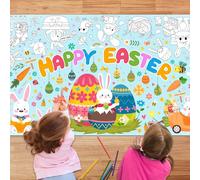 Kaxulvoblig Nappe à Colorier Paques, 71''x31.5'' Paques Nappe à Colorier Poster Géant de Pâques à Colorier, pour Décorations de Fête de Pâques Activité Créative Pâquesn Enfants Cadeau Pâques
