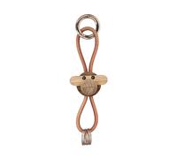 Kay Bojesen Denmark Porte-clés Kaj Bojesen singe Teck-limba. cuir naturel