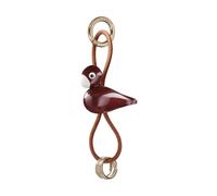 Kay Bojesen Denmark Porte-clés oiseau Kaj Bojesen Bordeaux. cuir naturel