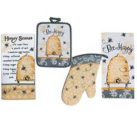 Kay Dee Bee Happy Kitchen linens Set: Ensemble Comprend 1 moufle 1 potholder 2 Serviettes de Cuisine Queen Bee Design Multicolore