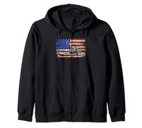 Kayak Drapeau américain Patriotique Paddler River Art Vintage Sweat à Capuche