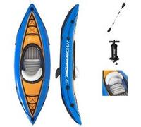 Kayak gonflable 1 place BESTWAY Champion Cove 275x81x45 cm - poids max 100 Kg - PACK COMPLET: pagaie + pompe inclus gris G