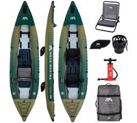 Aqua Marina Caliber 398 Kayak de pêche/pêche Drop Stitch Fusion Kayak pour 1/2 Personnes, 398 cm, Vert