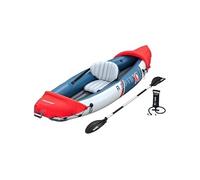 Bestway - Kayak Gonflable Hydro-Force Rapid X1, 1 pagaie, 1 Pompe à Main, 2 ailerons, 1 Sac de Transport - 290 cm x 91 cm x 42 cm - Rouge/Bleu