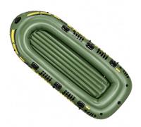 Kayak Gonflable Vert, Bateau en PVC 2-3 Places, avec 4 Chambres À Air | Pour Sorties de Pêche