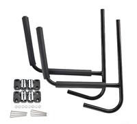 Kayak Lot de 2 supports muraux en fer robuste pour canoës, planches de surf, pagaies, intérieur ou extérieur, garage, abri de jardin avec matériel, noir, 42 x 38 cm