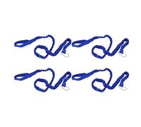 Kayak Rod Lanyard, 4PCS Corde de Sécurité Élastique en Nylon, Laisse Anti - Perte pour Pagaie de Canoë, Surf, Rafting - Résistance, Élasticité Supérieure, Fixation Fiable en Plei (Bleue)