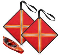 Kayak Safety Flag - Polyester 32cm, Reflective Warning Flag, Resistant 2 Piece Set | Durable Canoe Safety Flags, Outdoor Flags For Boat Travel, Towing, Hauling, Kids, Adults