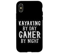 Kayaking by Day Gamer by Night Kayaker Gear Summer Kayak Coque pour iPhone X/XS