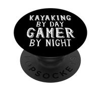 Kayaking by Day Gamer by Night Kayaker Gear Summer Kayak PopSockets PopGrip Adhésif
